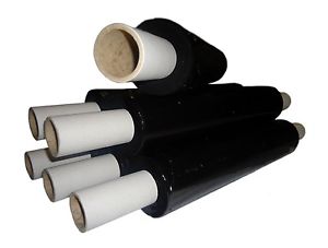 6 x Rolls of Black Extended Core Pallet Wrap
